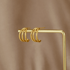 Anaya Triple Gold Hoop Earrings