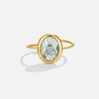 Aquamarine Crystal Gold Ring