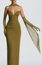 Šála Ayla - tmavě olivová