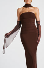 Šátek Ayla - švestkově hnědý