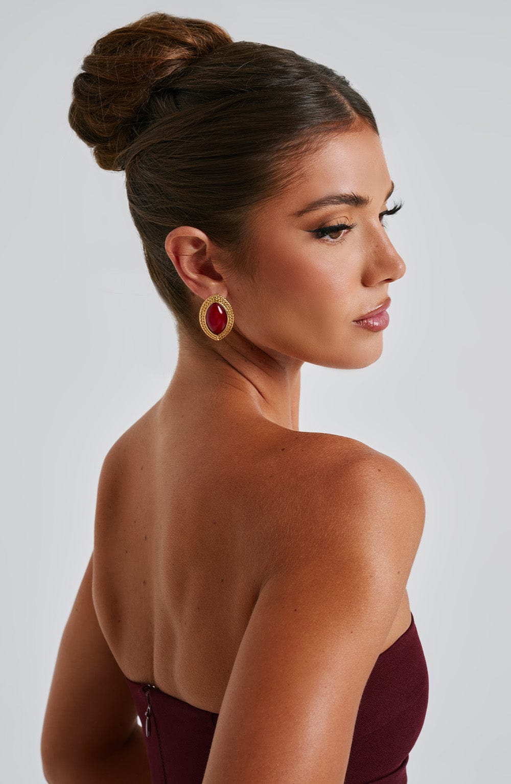 Náušnice Azra - červené/zlaté