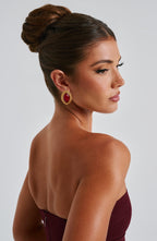 Náušnice Azra - červené/zlaté