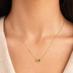 Baguette Birthstone Necklace