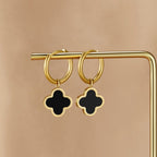 Black Clover Hoop Earrings