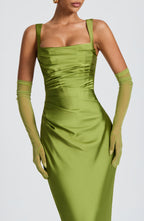 Maxi šaty Calanthe - olivové