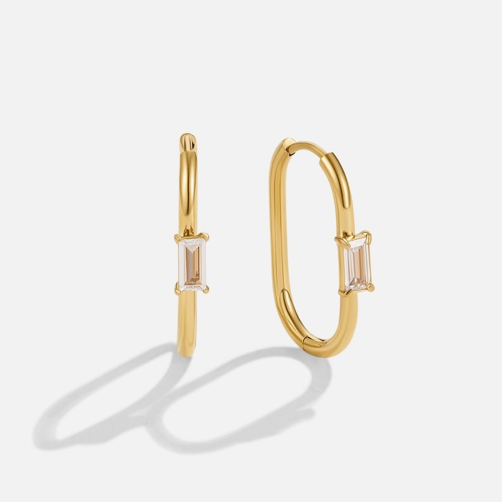 Crystal & Gold Diana Hoop Earrings