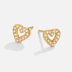 Crystal Heart Stud Earrings