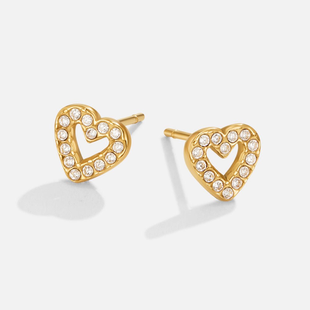 Crystal Heart Stud Earrings