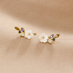 Crystal White Blossom Earrings