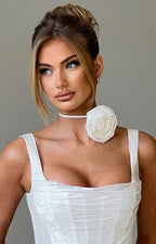 Elizabeth květinový náhrdelník - slonovinová barva