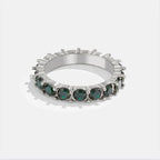 Emerald Beauty Silver Crystal Ring