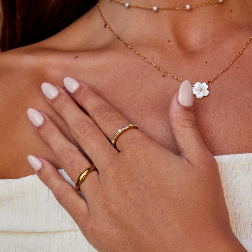 Emily Crystal Baguette Ring