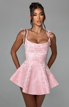 Overalové šaty Emmie - světle růžové