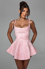 Overalové šaty Emmie - světle růžové