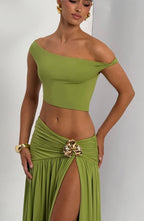 Maxi sukně Saira - olivová