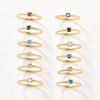 February Birthstone 18K Gold Ring