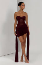 Minišaty Fiorella - třešňový lak