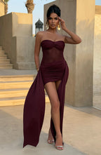 Minišaty Fiorella - třešňový lak