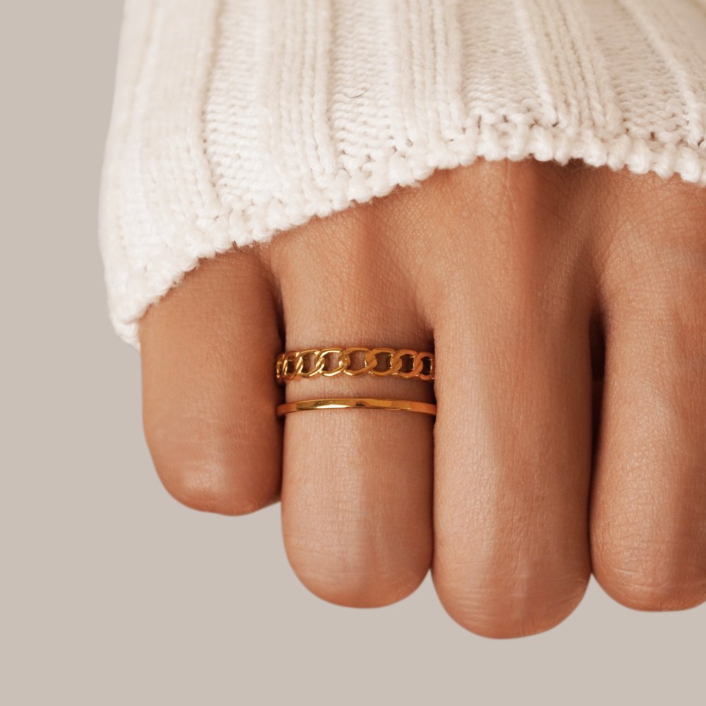 Gold Chain Layered Ring