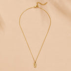 Gold Crystal Paperclip Pendant Necklace