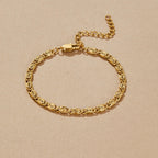 Gold Swirl Link Chain Bracelet