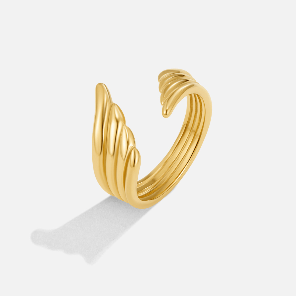 Golden Angel Wing Wrap Ring
