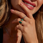 Green Willow Silver Wrap Ring