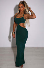 Maxi šaty Helenika - smaragdové