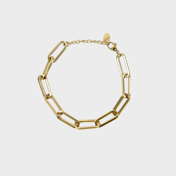 14karátový pozlacený řetízkový náramek s klipem