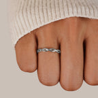Infinity 18K Silver Twist Ring
