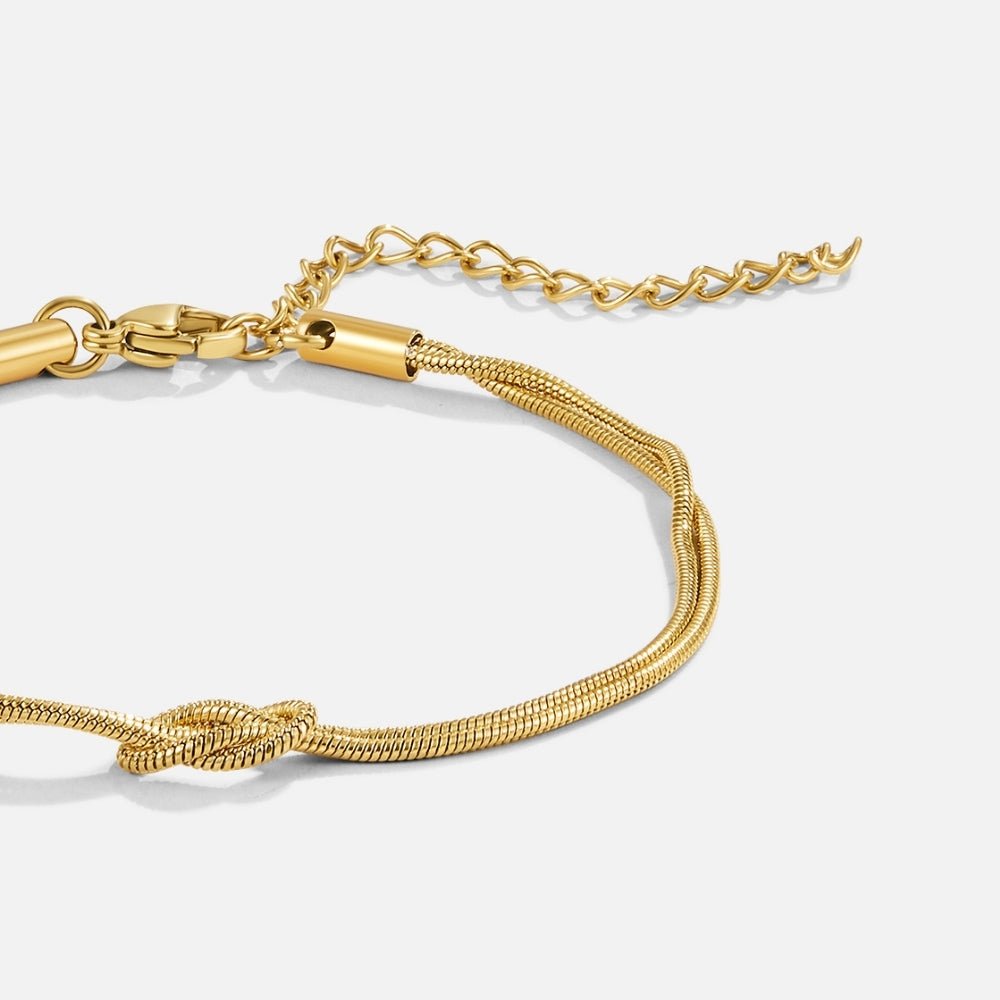 Knotted Gold Chain Bracelet