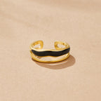 Layered Black Sahara Gold Ring