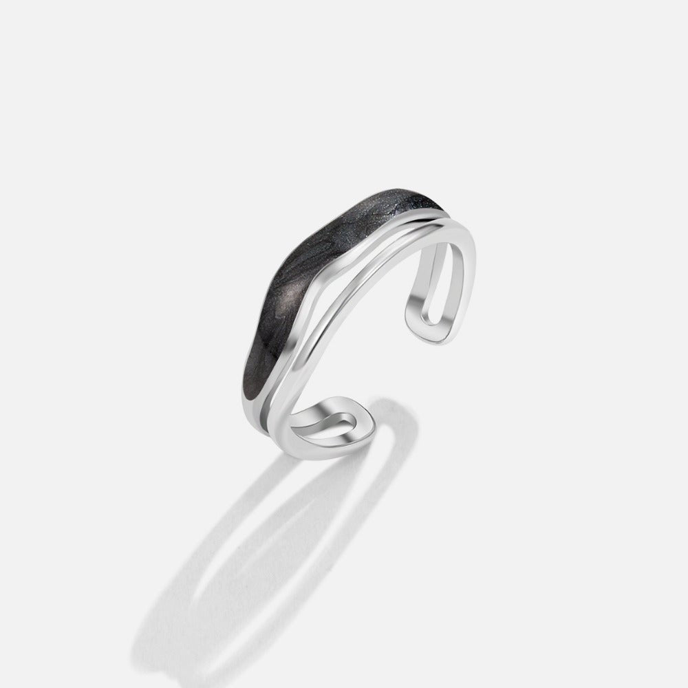 Layered Black Sahara Silver Ring