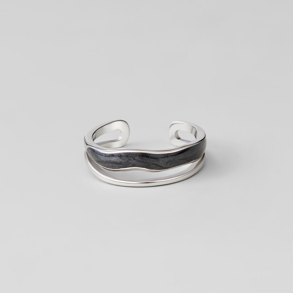 Layered Black Sahara Silver Ring