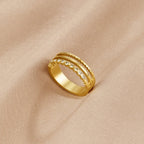 Layered Elowyn Crystal Ring