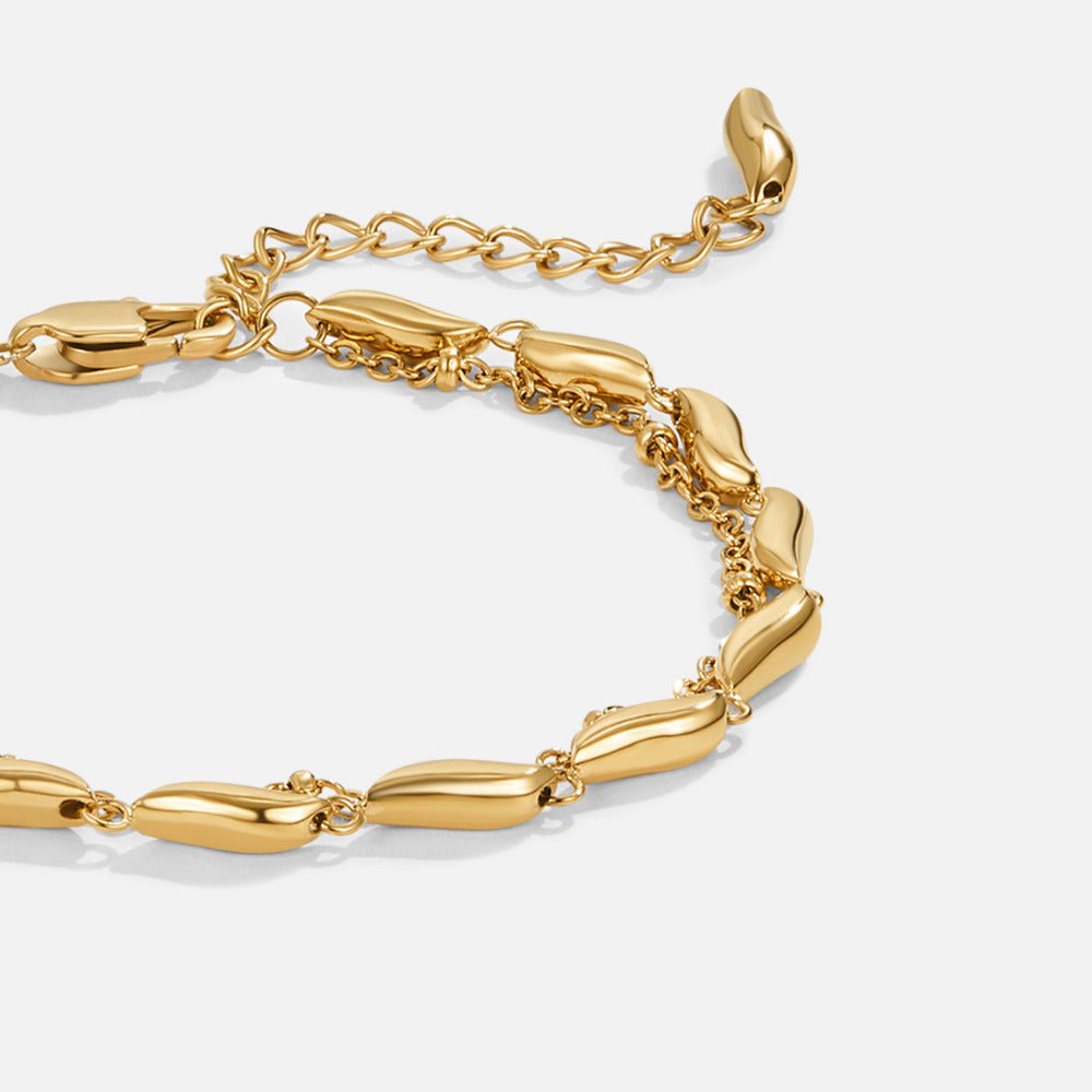 Layered Gold Wave Bracelet