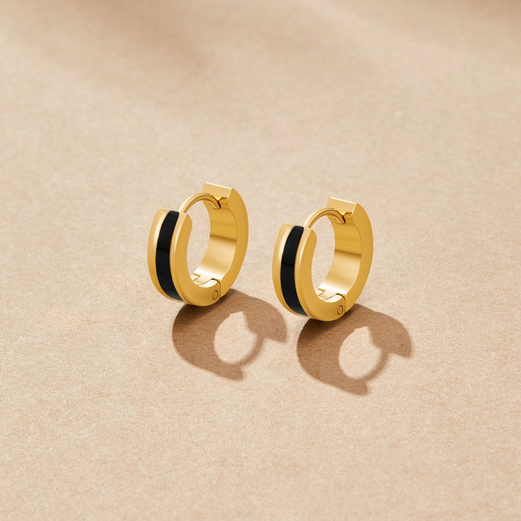 Leigh Black Hoop Earrings