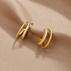 Leyla Crystal Double Hoop Earrings