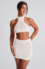 Top Margot Halter - Slonovinová barva