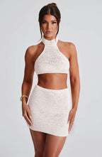 Top Margot Halter - Slonovinová barva