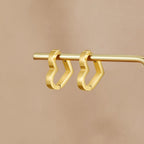 Mary Heart Gold Hoop Earrings