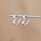 Mary Heart Silver Hoop Earrings