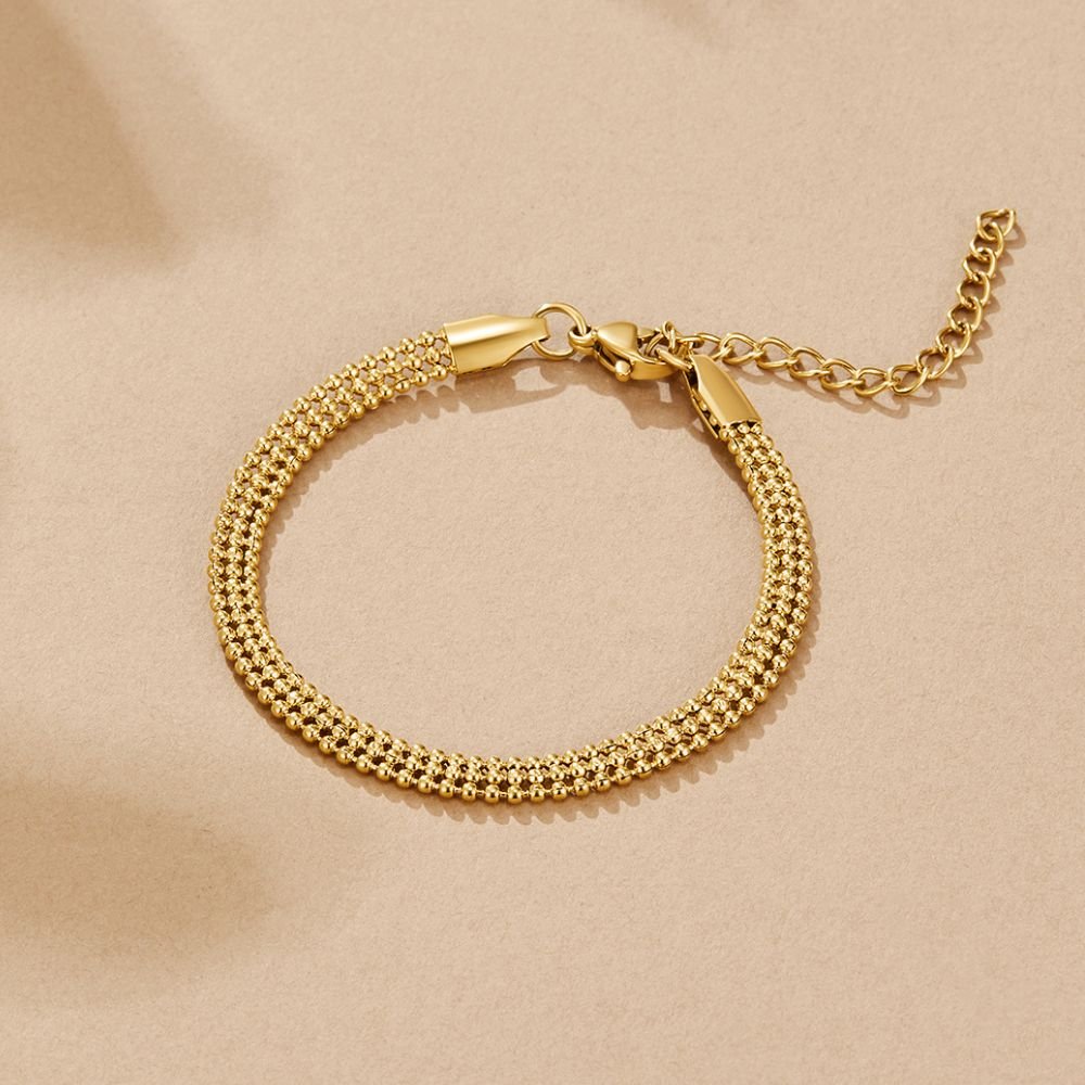 Milan Gold Beaded Chain Bracelet