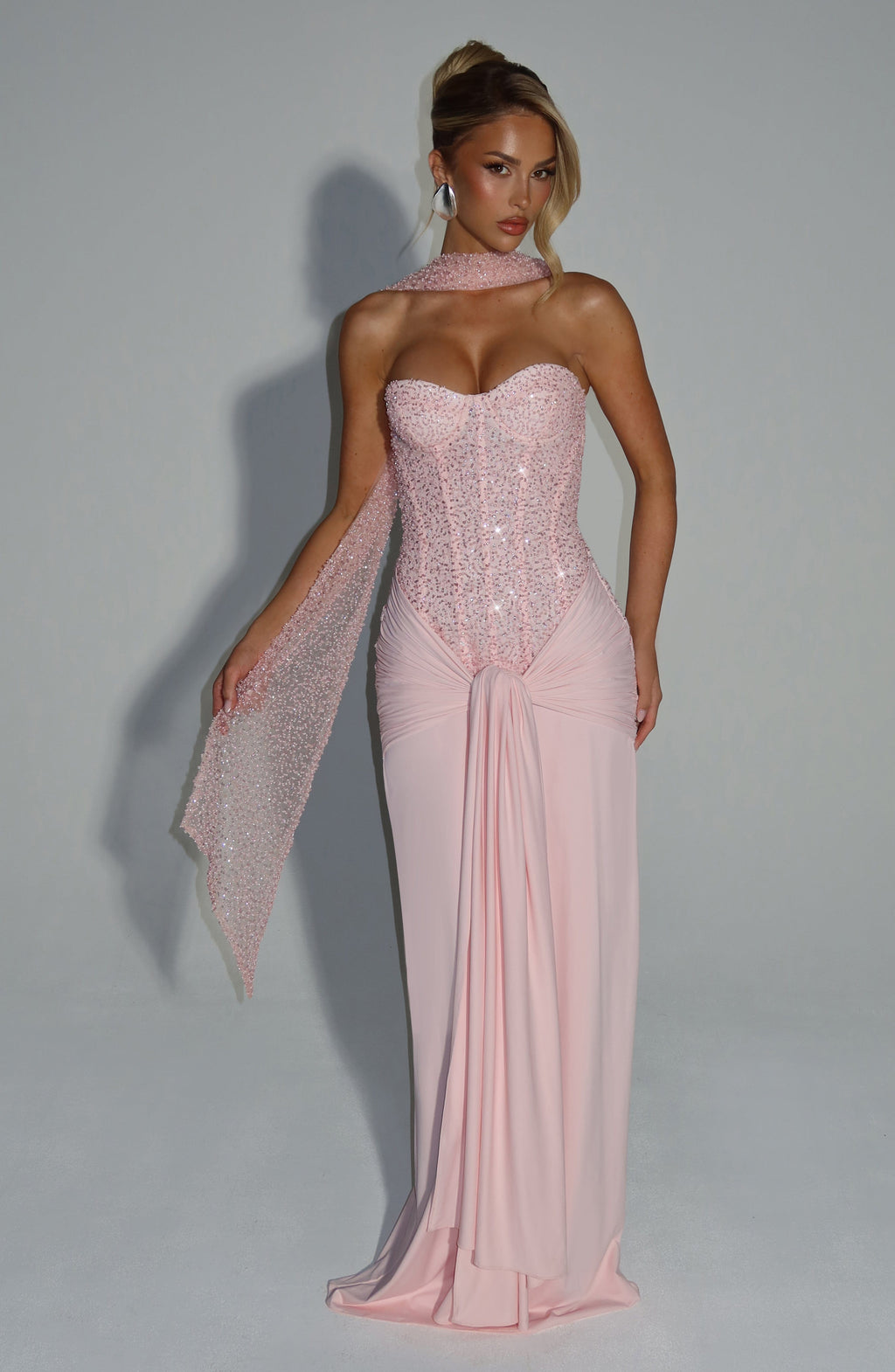 Šála Miya - světle růžová