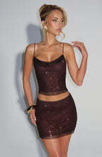 Nora Top - švestkově hnědý