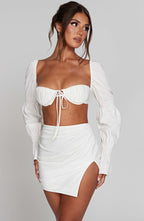 Perlový top - bílý