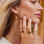 Pink Freshwater Pearl Bella Hoop Earrings