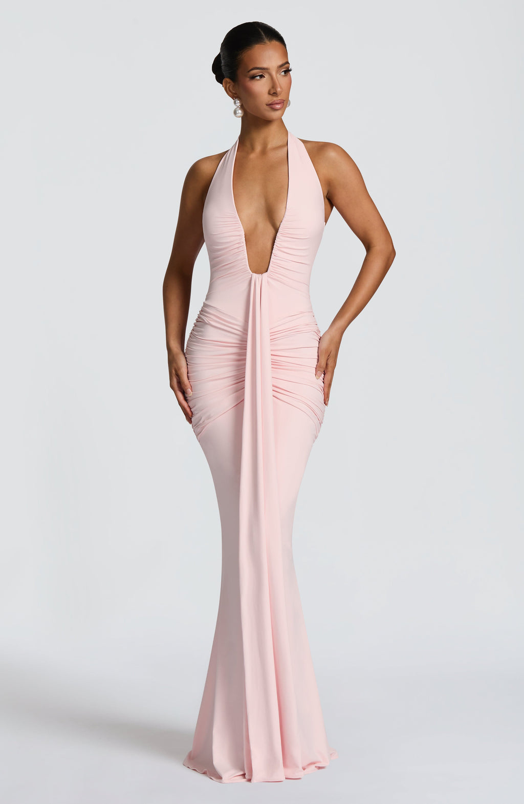 Maxi šaty Rosetta - světle růžové