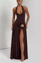 Maxi sukně Saira - švestkově hnědá