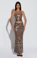 Top Sharni - flitrovaný leopardí potisk